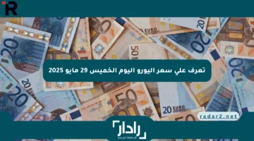 تعرف على سعر اليورو اليوم الخميس 29 مايو 2025